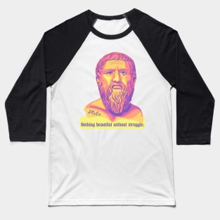 Plato Portrait and Quote Baseball T-Shirt